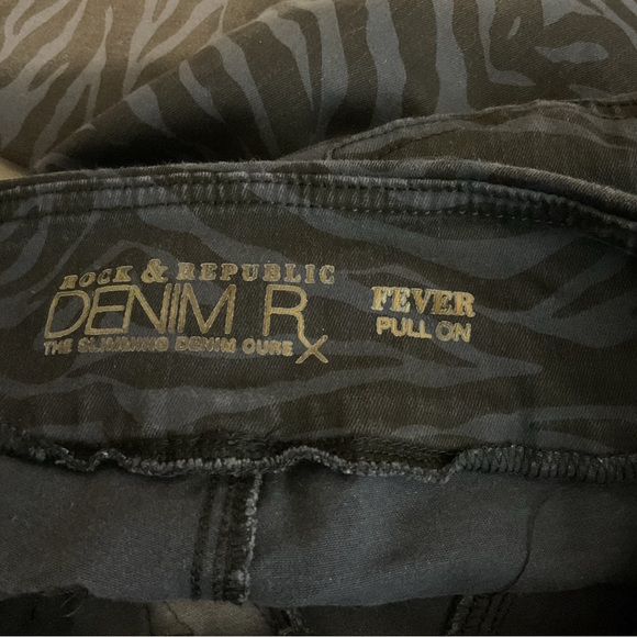 Rock and Republic Denim RX blue and black animal print slimming size4 - Picture 5 of 8